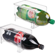 Scatola di archiviazione per living centro – Piastra da cucina con parte anteriore apribile per frigorifero, cassettiera o congelatore – Box frigorifero in plastica – set da 2 – trasparente