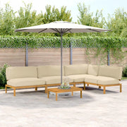 Set di divani con cuscino 5 pcs Beige Legno di Acacia Massello 3418517