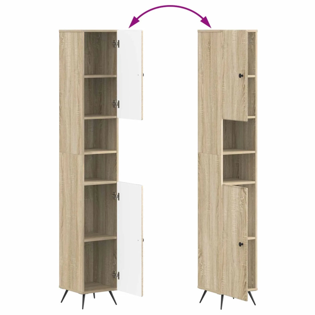 Set di armadietti da bagno in 3 pezzi BREDA Rovere Sonoma 3417479