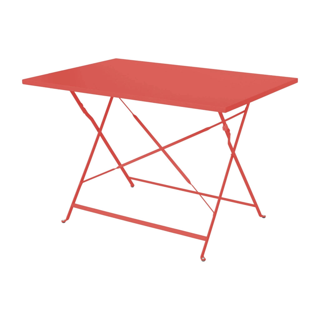 Set tavolo da giardino pieghevole in acciaio con 4 sedie, 110cm,