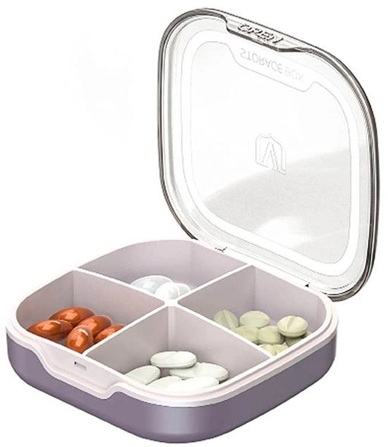 Organizzatore da viaggio 4 compartimenti - Materiale alimentare sicuro - Imbottito a tenuta d'aria - Imbottito a tenuta di polvere - Maniglia comoda - Cassa per medicinali