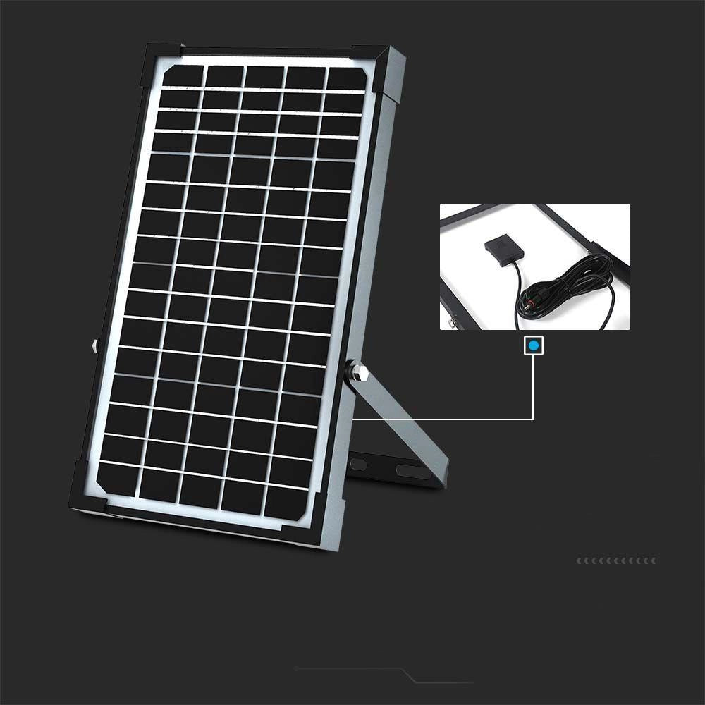 Faro LED solare 30W 6400K 4800lm IP65 nero PIR telecomando