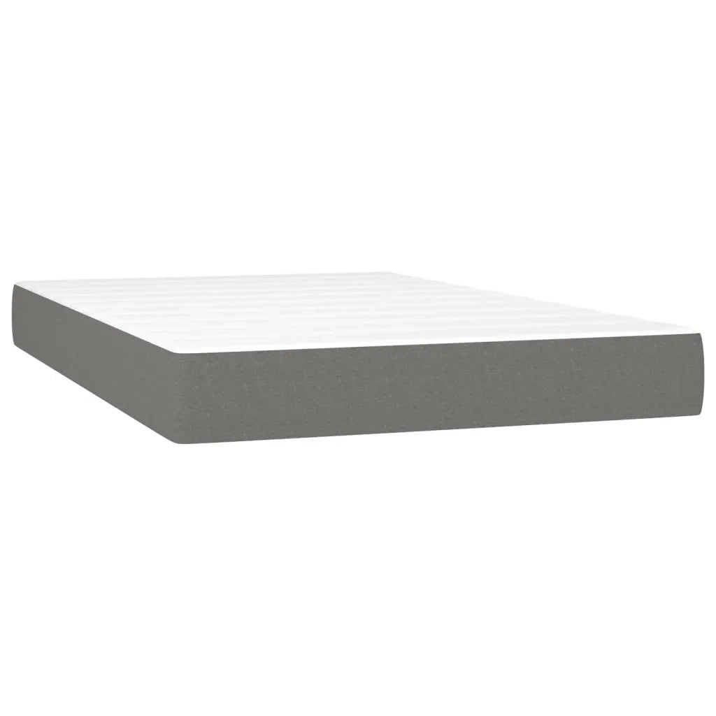 Letto a Molle Materasso e LED Grigio Scuro 120x200cm in Tessuto 3133142