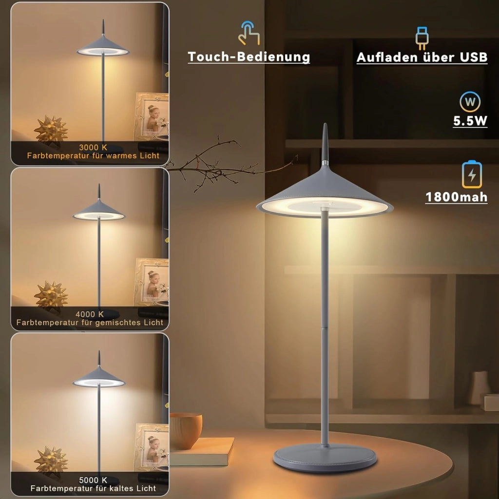ZMH Lampada da tavolo LED moderna ricaricabile touch dimmerabile per esterni giardino
