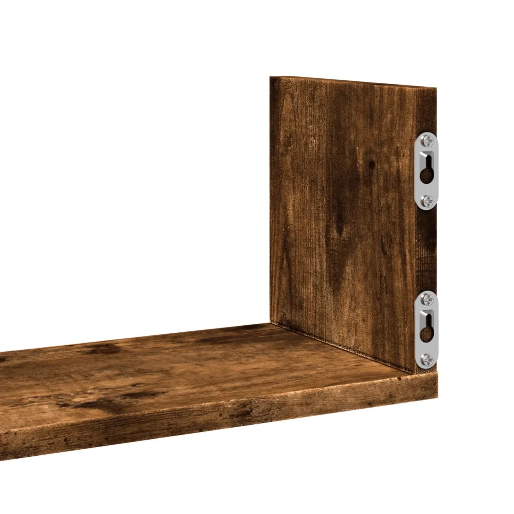 Mensole da Parete 2pz Rovere Fumo 58x18x18 cm in Truciolato 853285