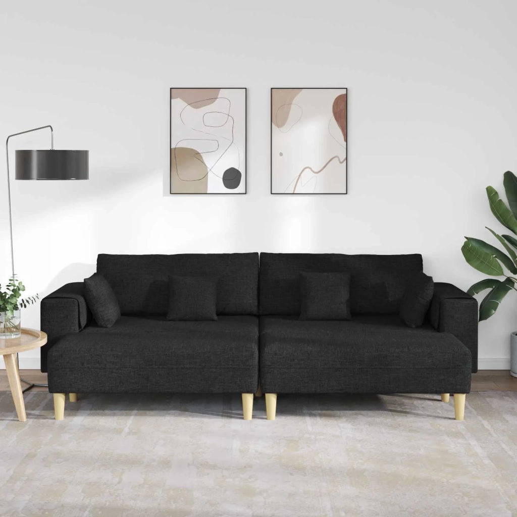 Divano con cuscino 3 pcs Nero Tessuto 3335164