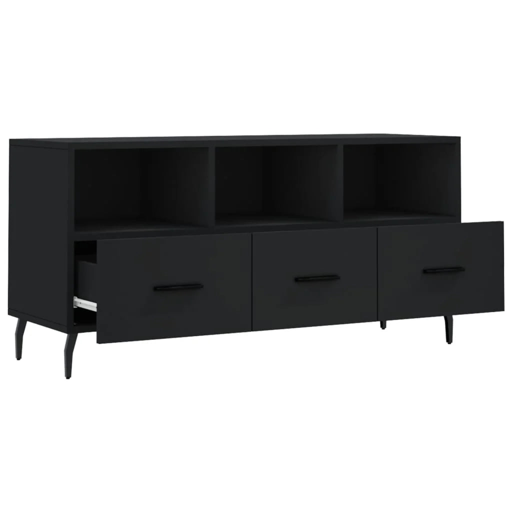 Mobile TV multimediale scaffale TV mobile TV sala da pranzo soggiorno camera da letto 102 x 36 x 50 cm legno ingegnerizzato nero 02_0025608
