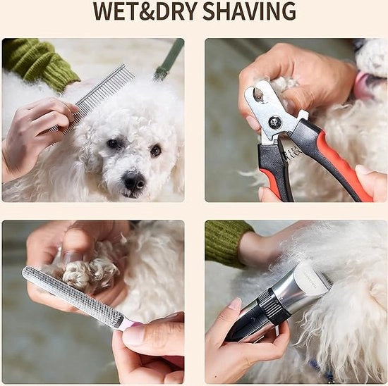 Trimmer per animali - Trimmer per pelle, tondeuse silenziosa per animali, spazzola per pelo per cani, gatti, zampe, occhi, orecchie, faccia