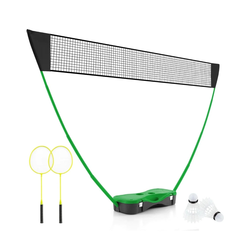 Set da badminton portatile 88 x 124 x 30-60 cm facile installazione comoda conservazione in metallo verde 20_0011889