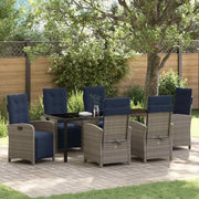 vidaXL Set da Pranzo per Giardino 7 pcs Grigio polyrattan