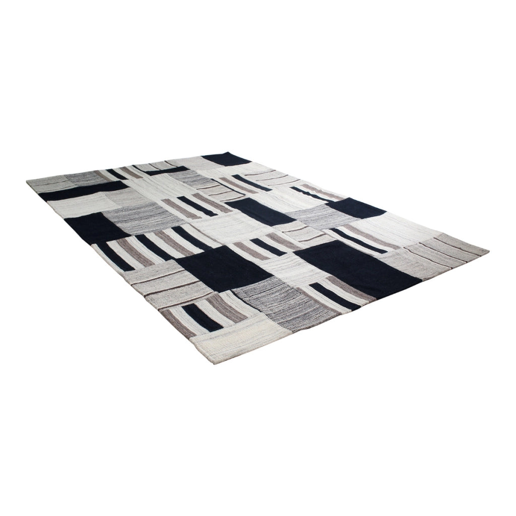 Tappeto Kilim Intenso 310 Grigio in Lana e Cotone