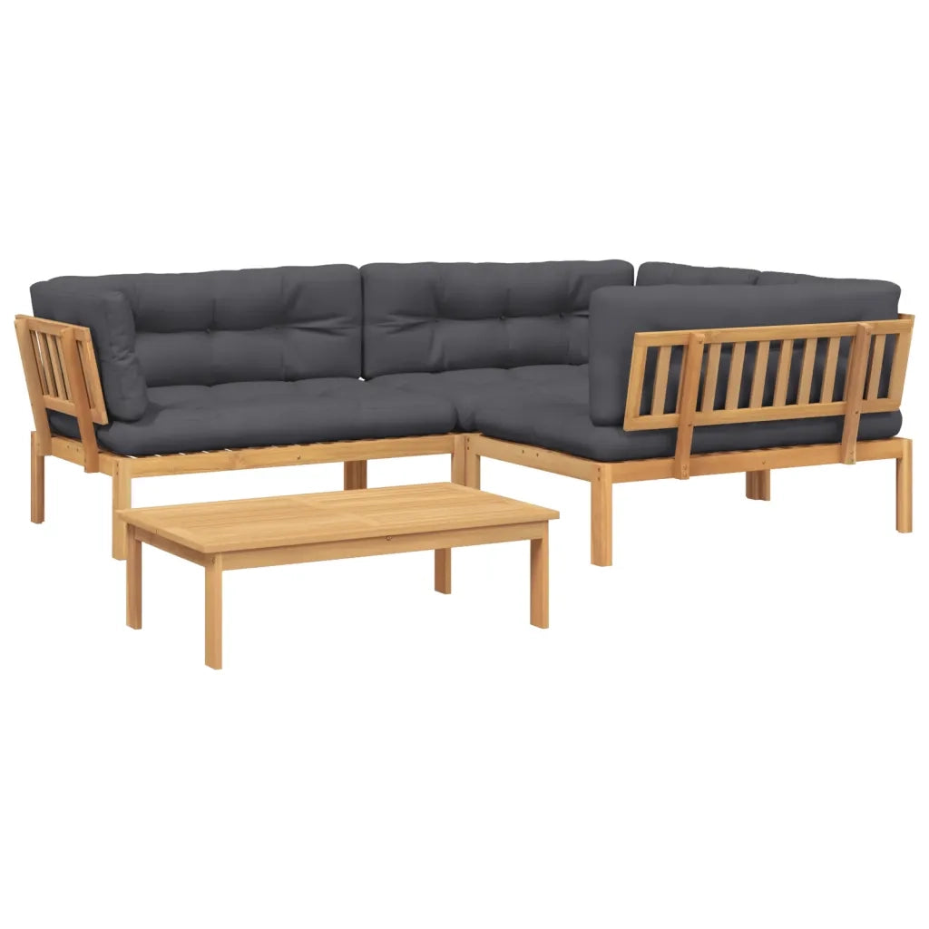 Set Divani Pallet Giardino 4pz Cuscini Legno Massello Acacia 3209361