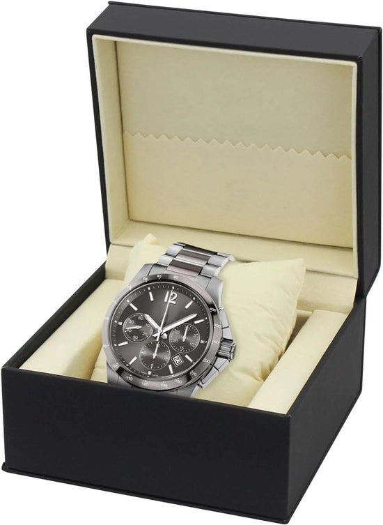 Cassafissa orologio per uso personale - stile orologio da tasca - nero - pelle PU