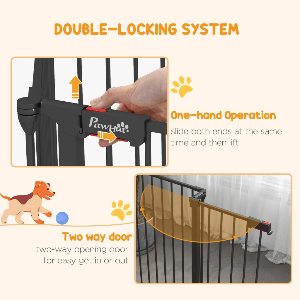 Cancelletto di Sicurezza per Animali Domestici 123x102x90 cm in Metallo e Plastica Nero