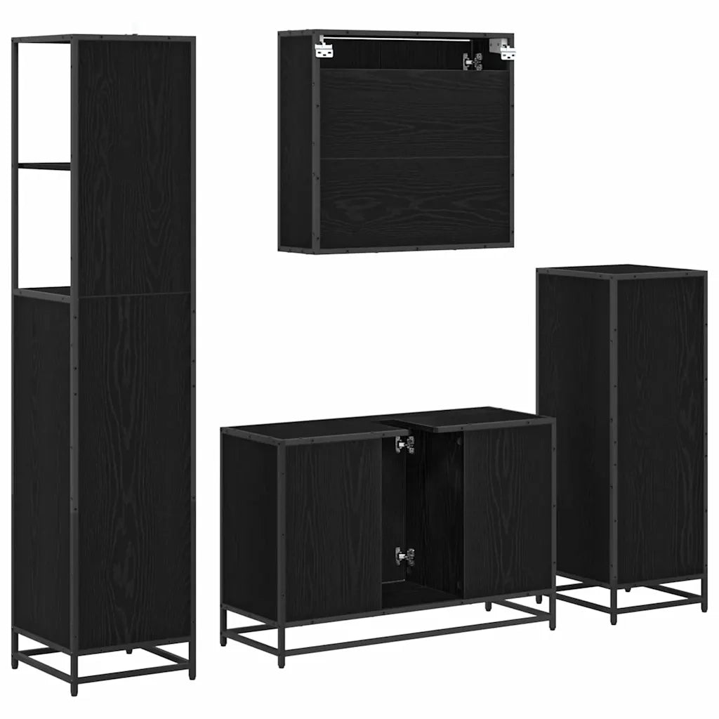 Set di mobili per il bagno con porta 3 pcs Rovere artigianale