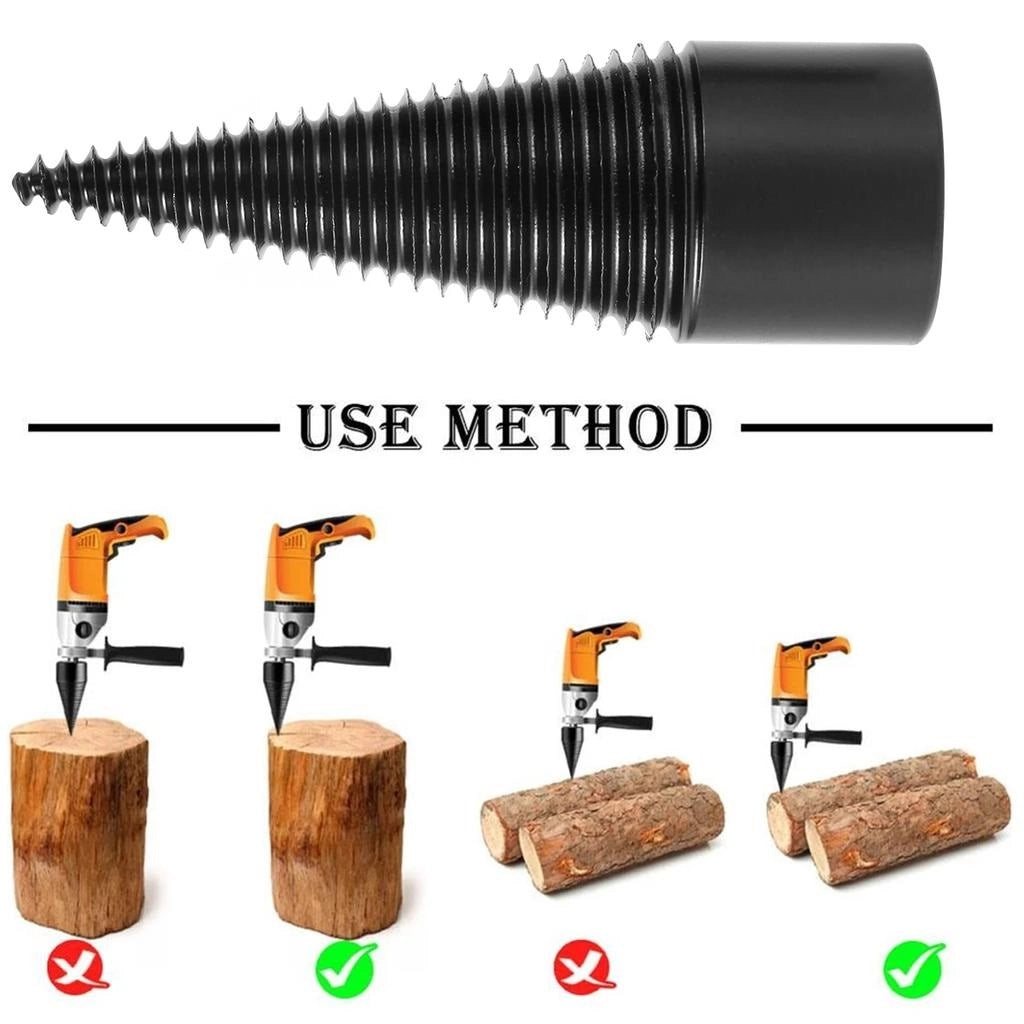 Vite conica spaccalegna 50mm fresa legno punta per trapano con 2 attacchi