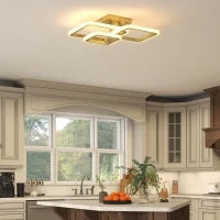 Plafoniera LED 40W 4300 lm, 3 temperature di colore, 3 anelli dorati, 48 x 46 x 13 cm