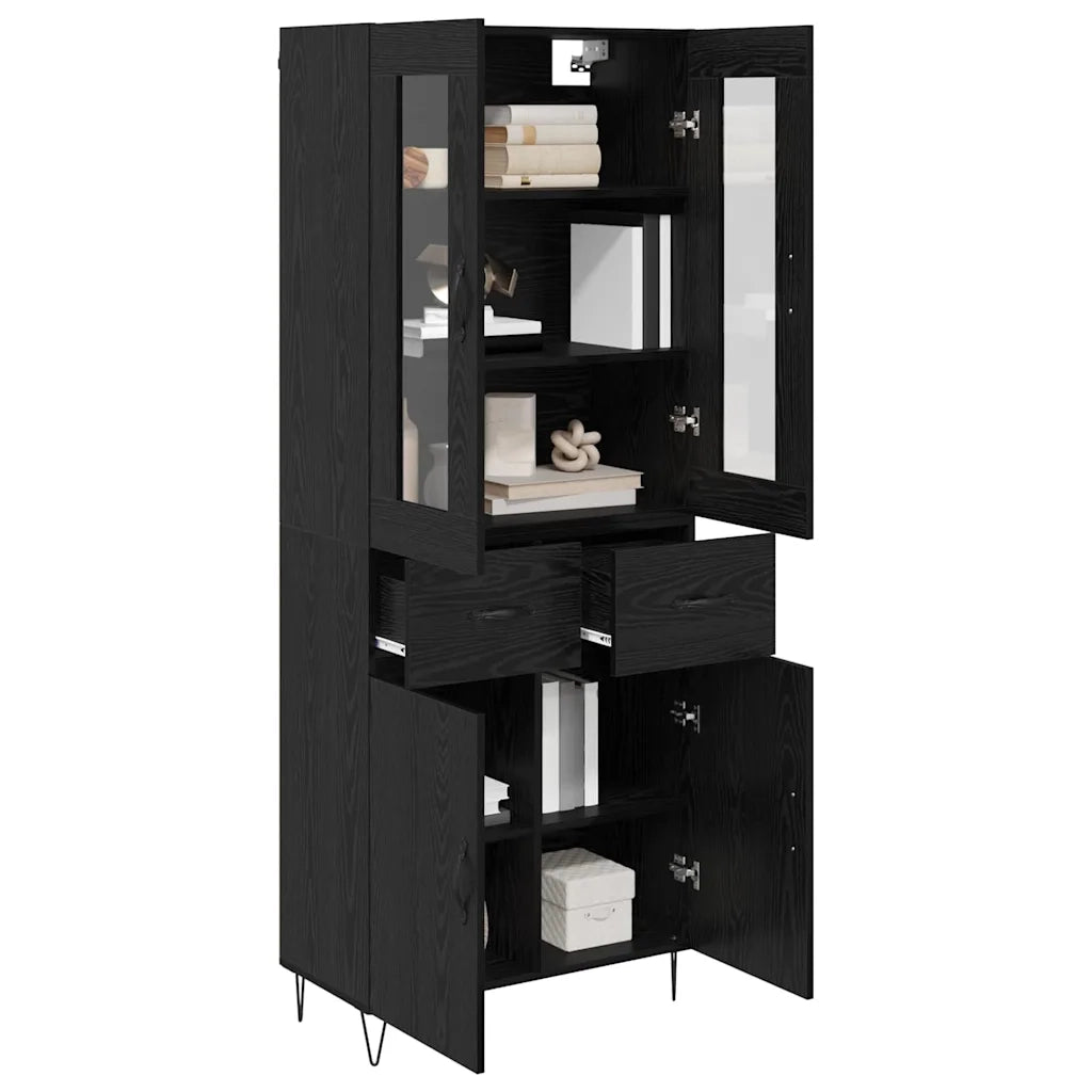 Credenza Rovere Nero 69,5 x 34 x 90 cm Legno multistrato 3402711
