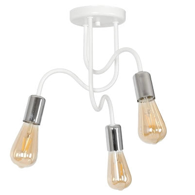 Plafoniera industriale bianco opaco/cromo Dow 3xE27 Luminex