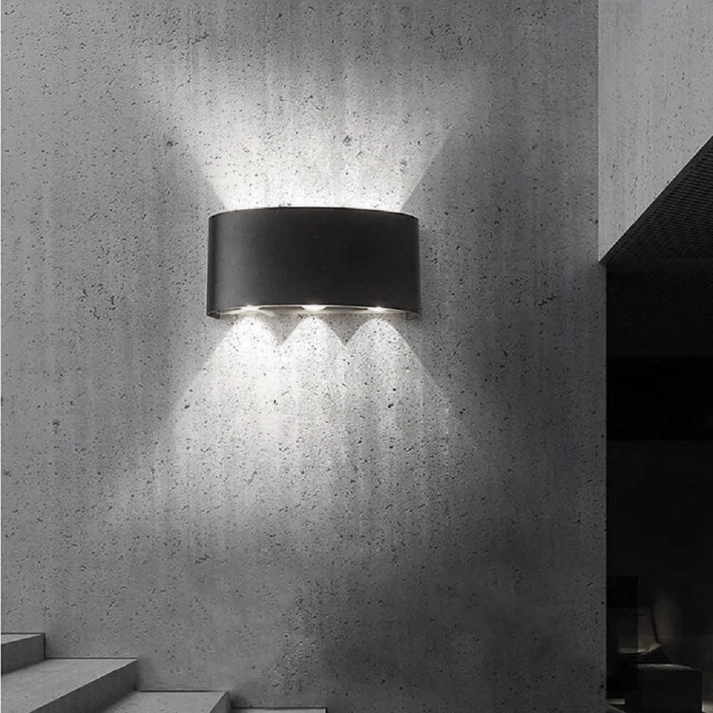 APPLIQUE MODERNA LUCE A LED LAMPADA DA PARETE MURO DA 16W PER ESTERNO NERO LUCE BIANCA FREDDA 6500K