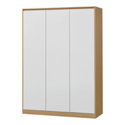 Armadio moderno per camera da letto mobile contenitore senza tempo con 4 ripiani MDF 176 x 120 x 52 cm effetto rovere bianco 03_0006363