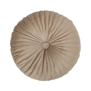 Cuscino Rotondo Zucca Effetto Velluto Circolari Per Divano Decorativo Letto 40 Cm  Beige