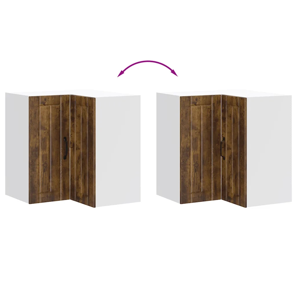 Pensile da Cucina | Mobile da Cucina ad Angolo Lucca Rovere Fumo Legno Multistrato