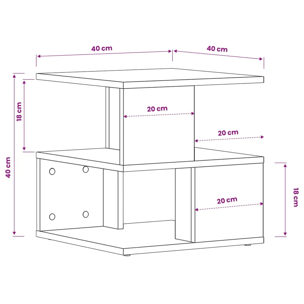 Tavolo laterale Legno vecchio 30 x 30 x 55 cm Legno multistrato 862603