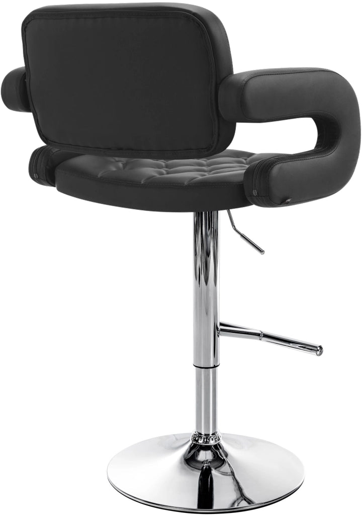 Sgabello Dublin in similpelle nero,cromo