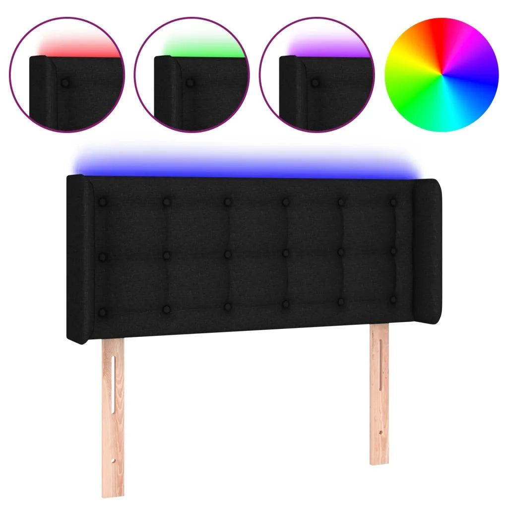Testiera a LED-Testata con LED Nera 103x16x78/88 cm in Tessuto 686686