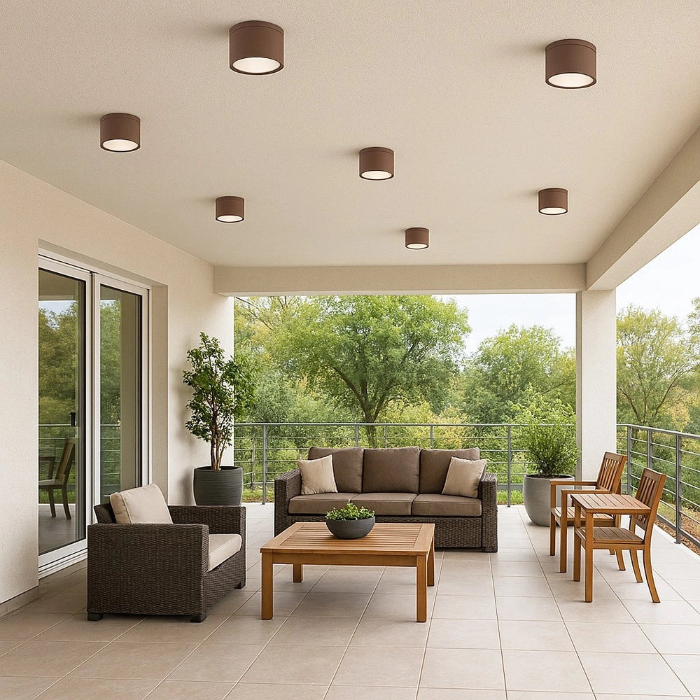 Trade Shop - Applique Da Soffitto A Cilindro Per Esterno Plafoniera Con Attacco Gu10 Ip54 H94-c -