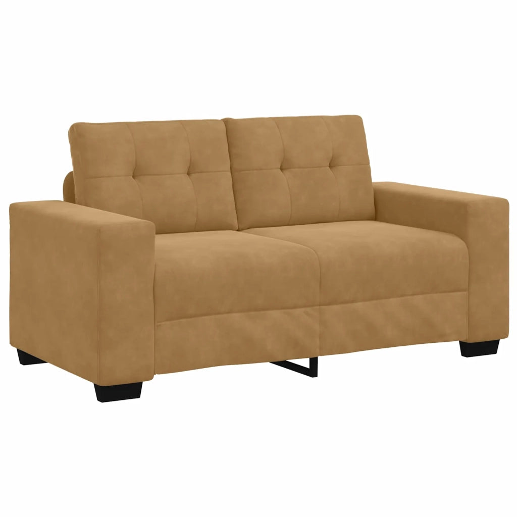 Divano a due posti con cuscino-Sofa 2 Posti Marrone Velluto