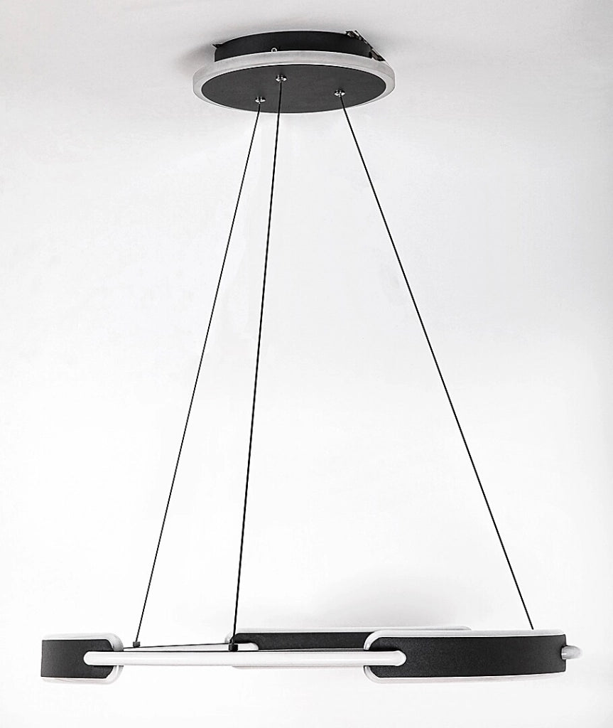 Lampadario LED ring Sindri Rabalux nero Ø60 45W 3000-4000K