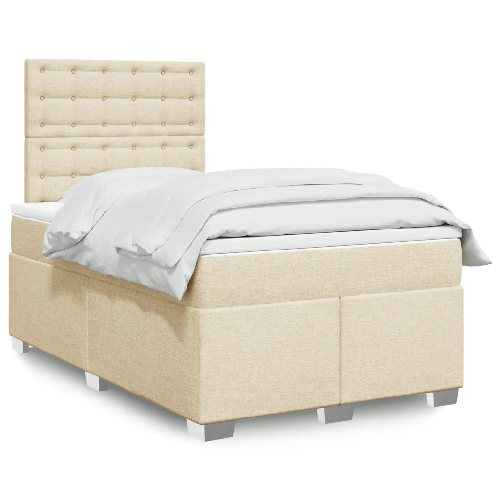 Giroletto a Molle con Materasso Crema 120x200 cm in Tessuto 3292774