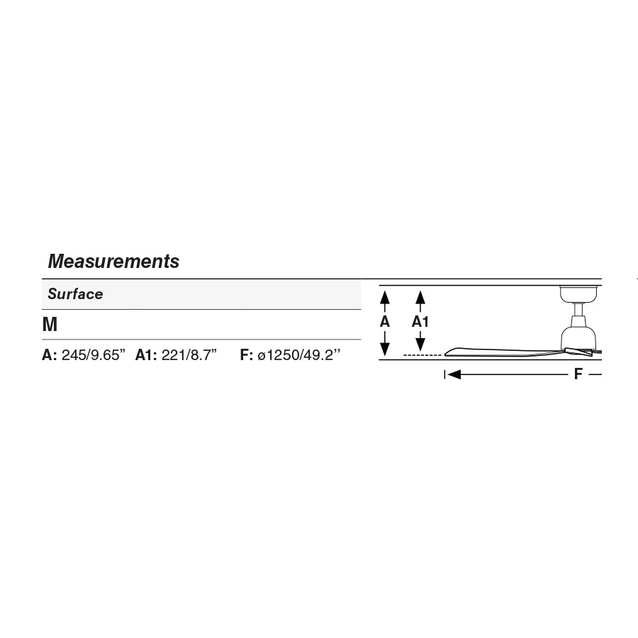 MARINE M Ventilatore da soffitto marrone Wall Control nero