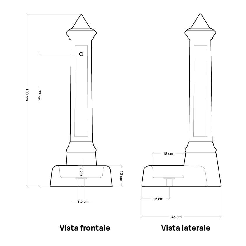 Fontana da Giardino Senza Rubinetto in Cemento Granulato di Marmo Pisa Rosa