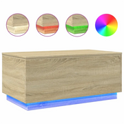 Tavolino da salotto | Tavolino da caff¨¨ | Tavolino da Soggiorno con Luci LED Rovere Sonoma 90x50x40 cm