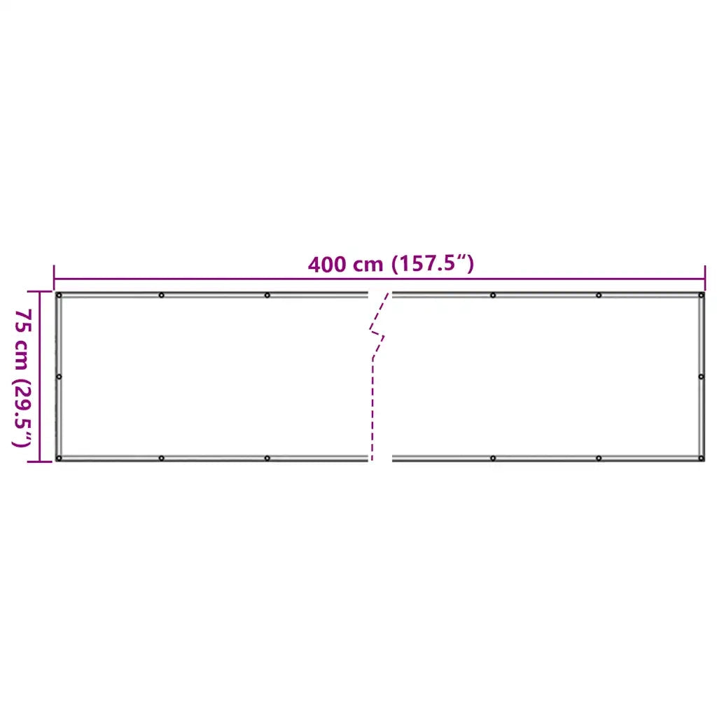 Paravento da Balcone Antracite 400x75 cm in PVC 4005373