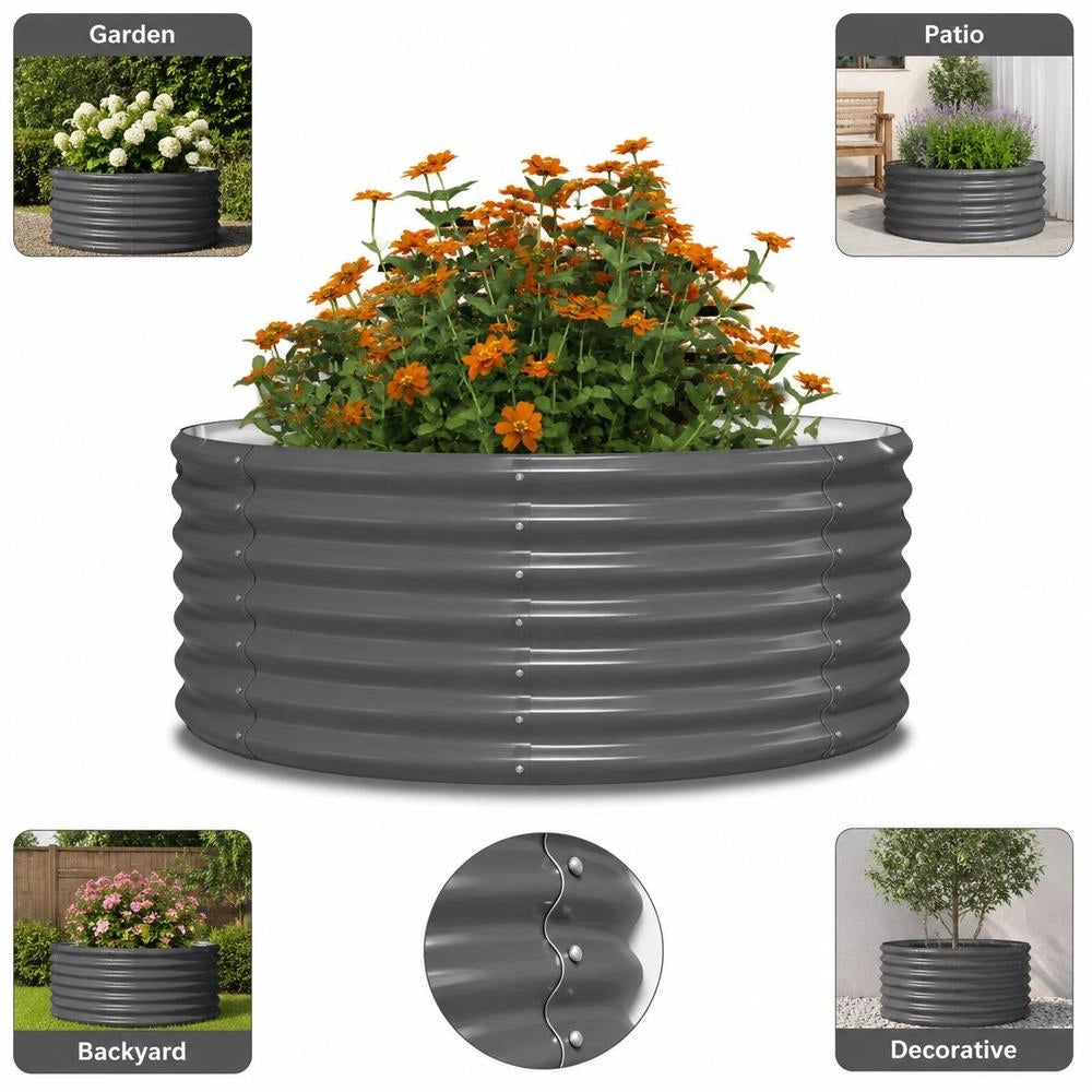 Plant Pot, Galvanized Steel, 80x80x36 Cm, Anthracite