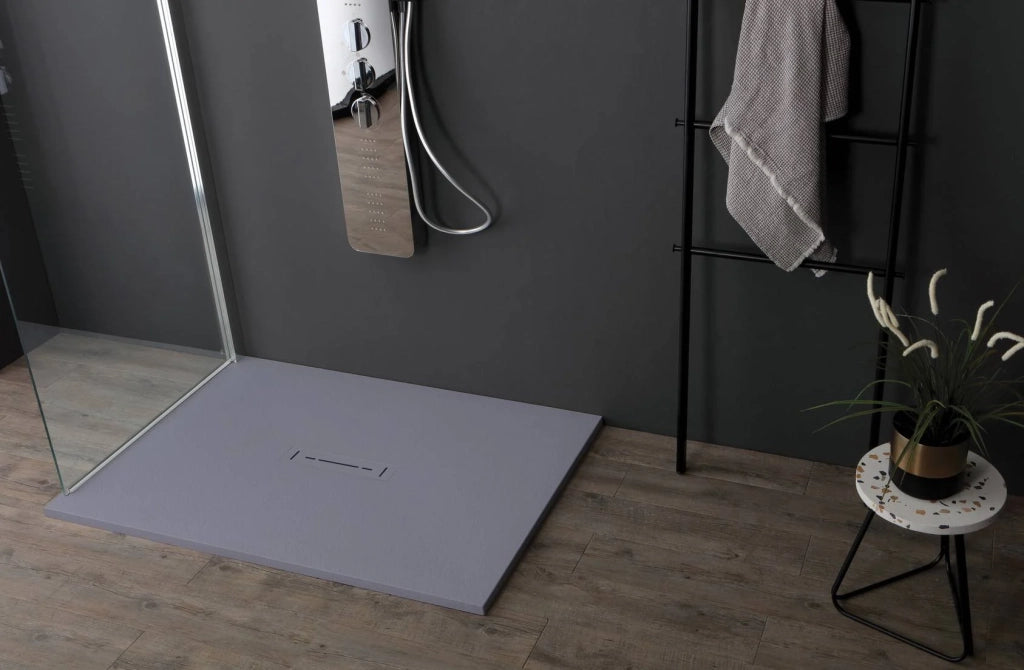 Piatto doccia Ardesia Plus 2,6cm grigio matt 100x80cm