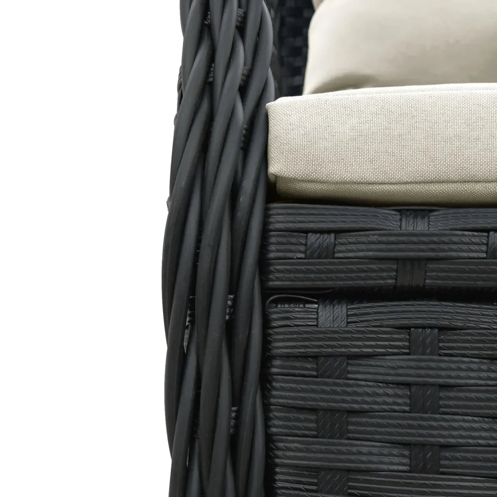 Sedie da Giardino Reclinabili 2 pz Nere in Polyrattan 368661