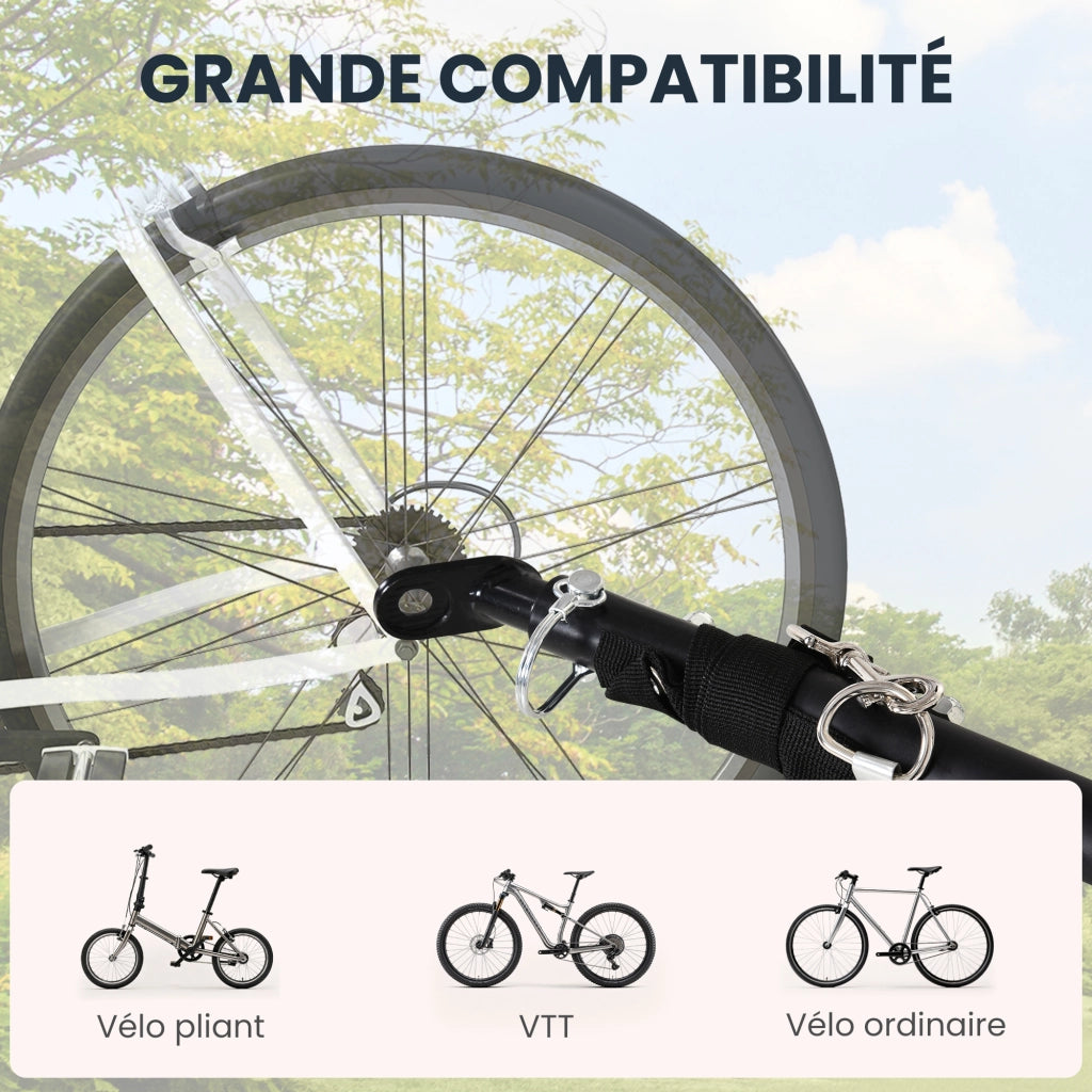 Rimorchio per bicicletta ¨C Zephmum ¨C Nero acciaio 139x71.5x49 cm