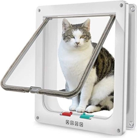 Cat Flap XL - Bianco - Dimensioni interno: 20 cm (L) x 22 cm (A)