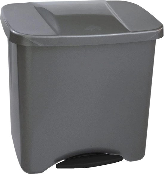 Pulitore a pedali 50 litri - Grigio Misto - Raccolta differenziata selezionata