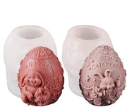 Set di due pezzi, muffin di cioccolato, muffin di uovo di pasqua, schiuma di torta in silicone, schiuma di torta in silicone, schiuma di torta a mano, muffin di cioccolato al coniglio, arte artigianale in silicone, muffin di cioccolato, schiuma di pasqua