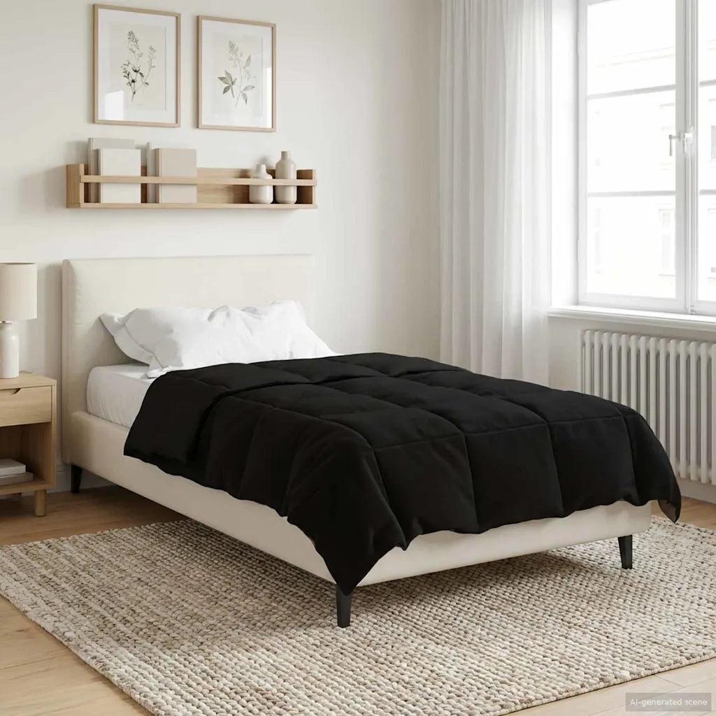 Duvet Estivo Trapuntato Nero 155 x 200 cm Microfibra 42025931