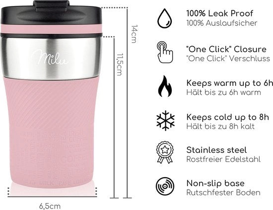 Bicchiere a doppia parete isolante in acciaio inossidabile, tazza per caffè a go, bicchiere per bevande di acciaio inossidabile - autobicchiere con isolamento a doppia parete - fumatrice per viaggio - 210ml