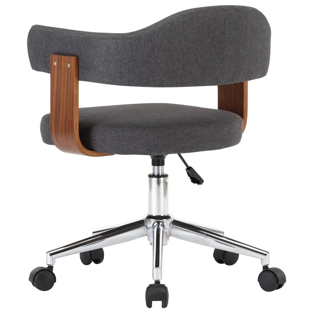 Sedie da Pranzo Girevoli 4 pz Grigie in Legno Curvo e Tessuto  cod mxl 25377