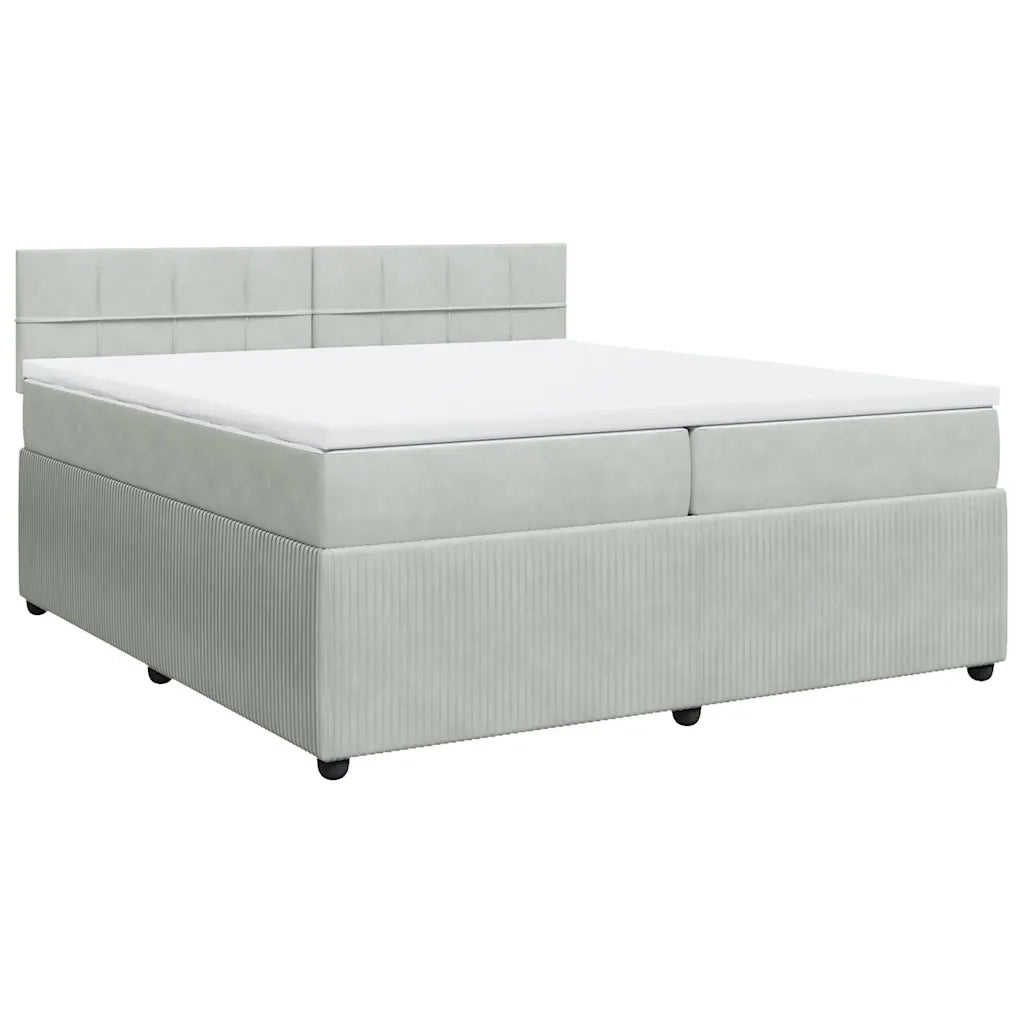 Giroletto a Molle con Materasso Grigio Chiaro 200x200cm Velluto 3287830