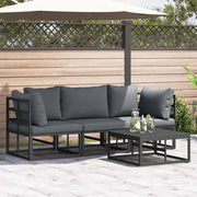 Set Divano da Giardino 4 pcs Nero Metallo 3378841